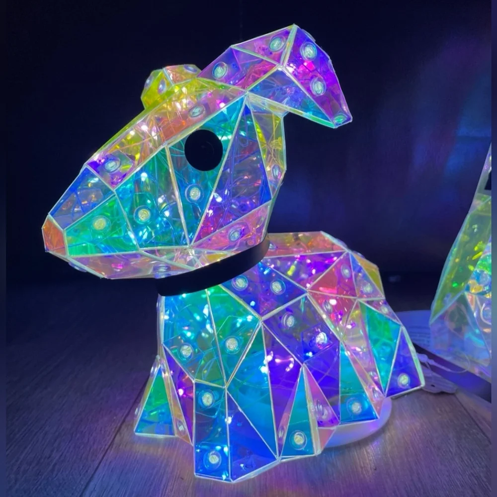 VIRAL Christian Siriano Halloween Ghost Walking Dog LED Iridescent Light Up